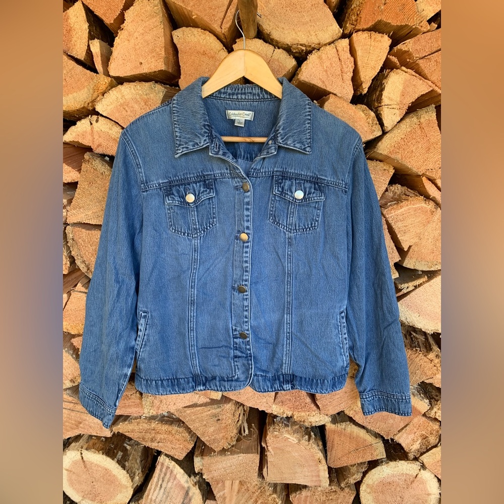 Y2K Women's Large Denim Blue Jean Jacket Retro 90’s Cottagecore Lagenlook 80’s